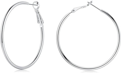 Creolen 925 Sterling Silber Set Ohrringe Damen Groß 40/50/60mm Silber