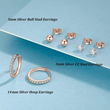 Josfeva Damen Silber Ohrstecker Creolen Set, 925 Sterling