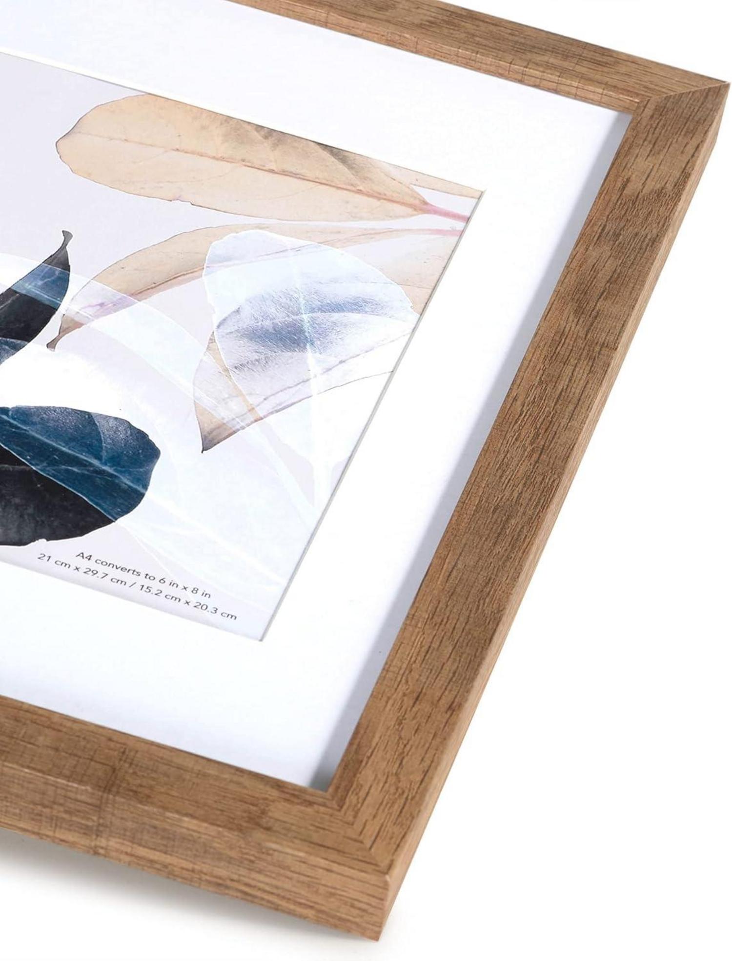 Bilderrahmen 30x40 Holzfarbe Echtholz Plexiglas Wandtischmontage