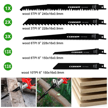 Säbelsägeblätter CGBOOM 42 tlg Set Holz Metall BIM HCS