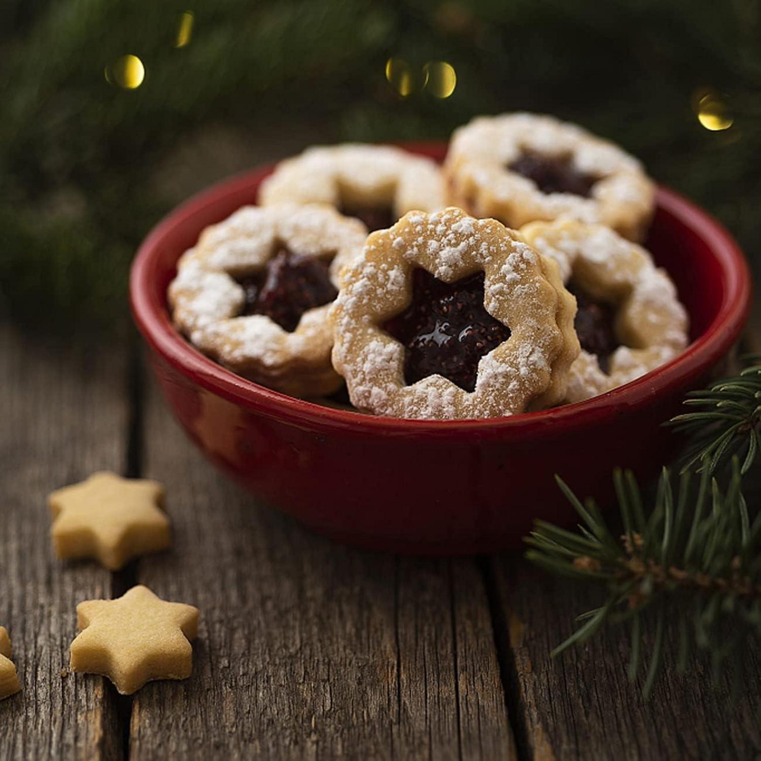 MIUTME Plätzchen Ausstecher Set 9 Stück Edelstahl Weihnachten Linzer Wave