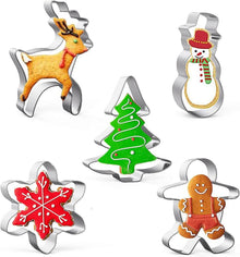 Weihnachten Ausstecher Set Edelstahl Plätzchen Ausstecher 5 Stück