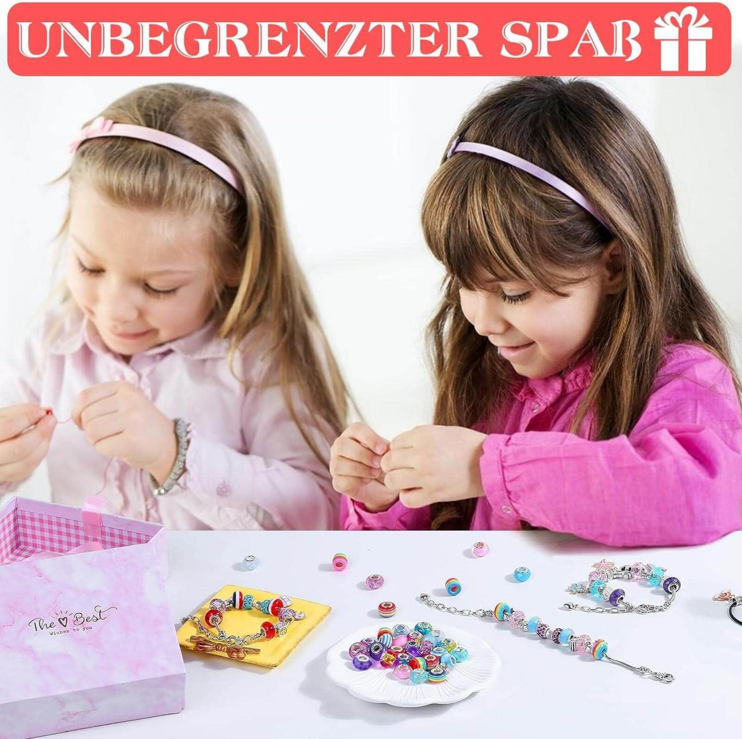 102-tlg. Schmuckbastelset für Mädchen - DIY Charm Armband Making Kit für Kinder & Erwachsene