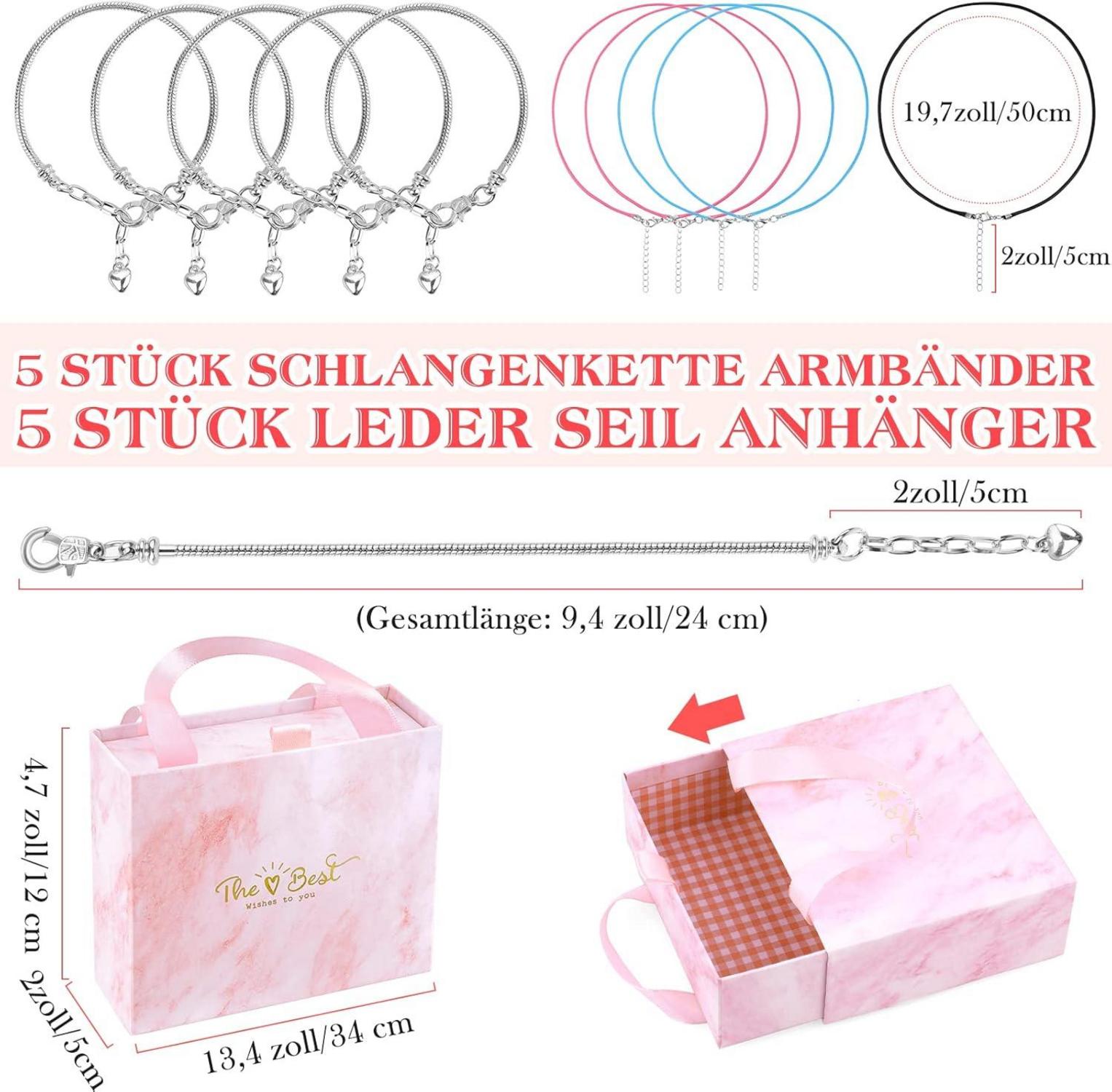 102-teiliges Schmuckbastelset für Mädchen Armband DIY Kit Kinder