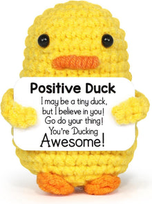 Positive Duck Puppe Strickwolle mit Aufmunterungskarte