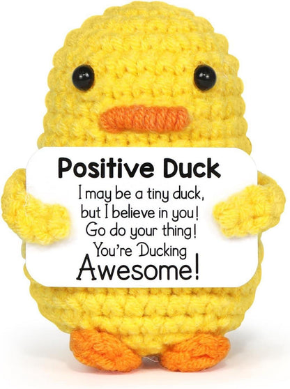 Positive Duck Puppe Strickwolle mit Aufmunterungskarte