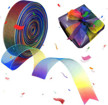 Regenbogen Geschenkband Organza Bänder 25Yard 25mm