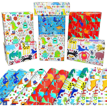 Kinder Geschenkpapier Set Dinosaurier Geburtstag Geschenk