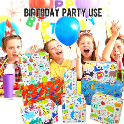 Kinder Geschenkpapier Set Dinosaurier Geburtstag Geschenk