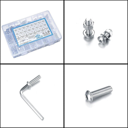 540-teiliges Edelstahl Sechskopf Sortiment Set M3 M4 M5 M6