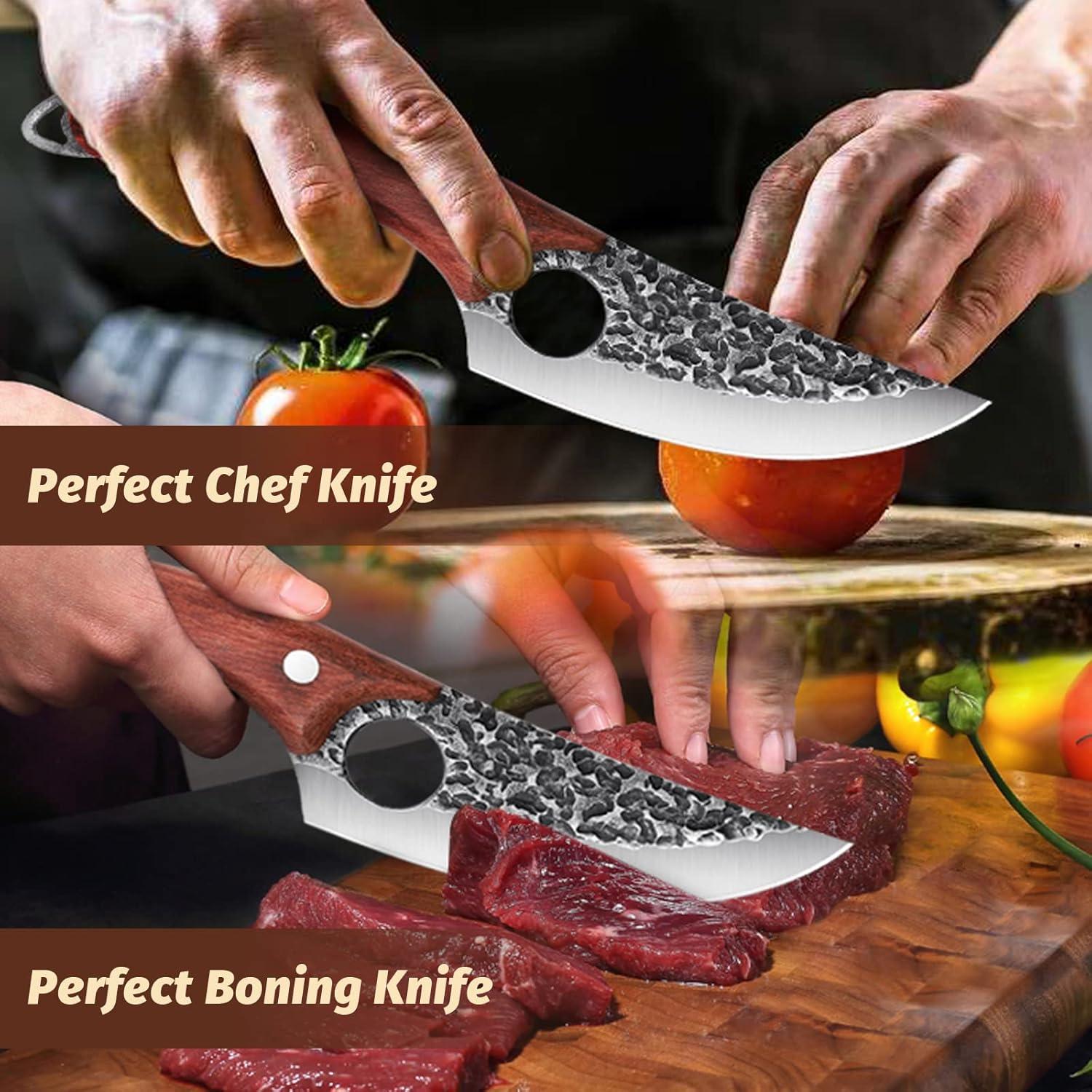 Japanisches Kochmesser mit Lederhülle 14.5cm - DRAGON RIOT