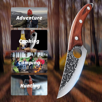 Japanisches Profi Kochmesser mit Lederhülle und Geschenkbox 14.5cm