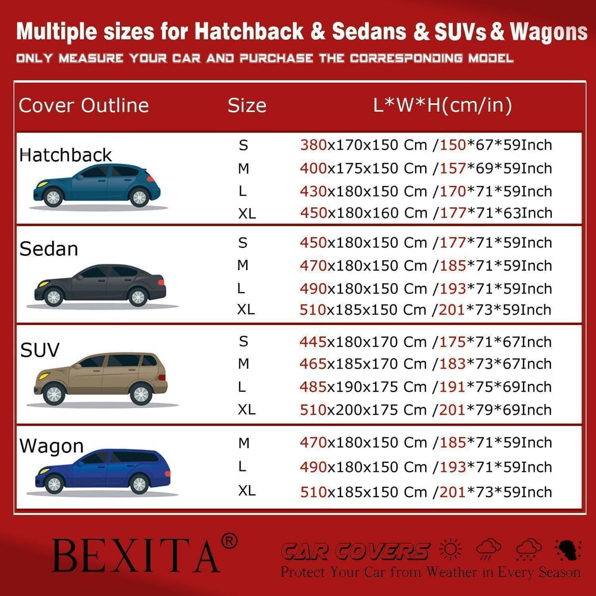 SUV Autoabdeckung L Wasserdicht Allwetter Schutz Plane