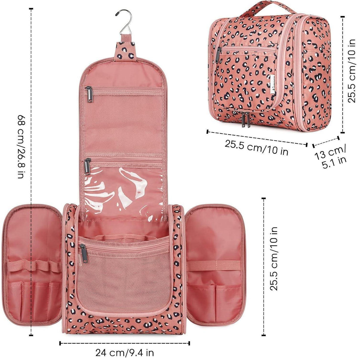 Kulturtasche zum Aufhängen, Leopard Groß