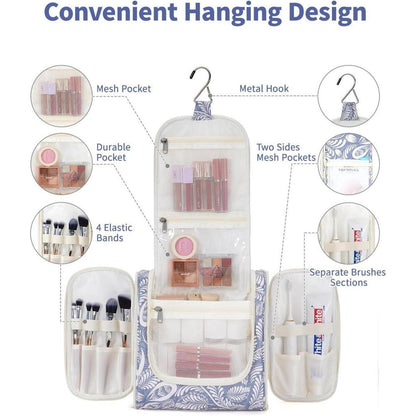 Großer Kulturbeutel für Damen & Herren mit Haken - Blaues