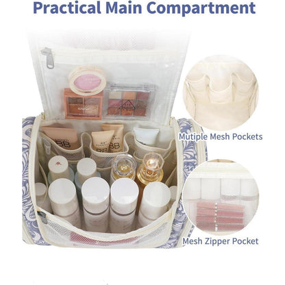 Großer Kulturbeutel für Damen & Herren mit Haken - Blaues