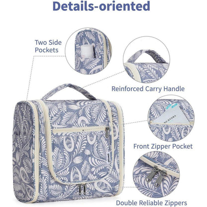 Großer Kulturbeutel für Damen & Herren mit Haken - Blaues