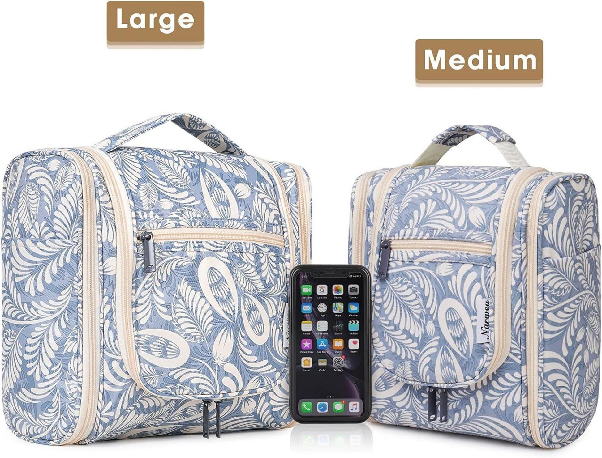 Großer Kulturbeutel für Damen & Herren mit Haken - Blaues