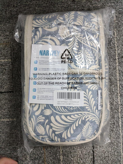 Großer Kulturbeutel Aufhängbar Damen Herren Kinder Blaues Blatt