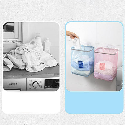 2er Wäschekorb Faltbar Wandmontage Aufbewahrung Grau