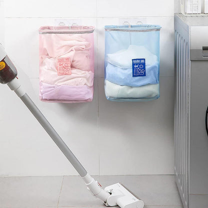 2er Wäschekorb Faltbar Wandmontage Aufbewahrung Grau