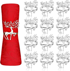 Rentier Serviettenringe Weihnachten 12 Stück Silber Elch 6CM