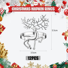 Rentier Serviettenringe Weihnachten 12 Stück Silber Elch 6CM