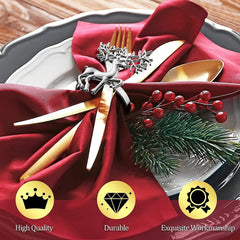 12er Pack Weihnachten Rentier Serviettenringe 6CM Silber Tischdekoration