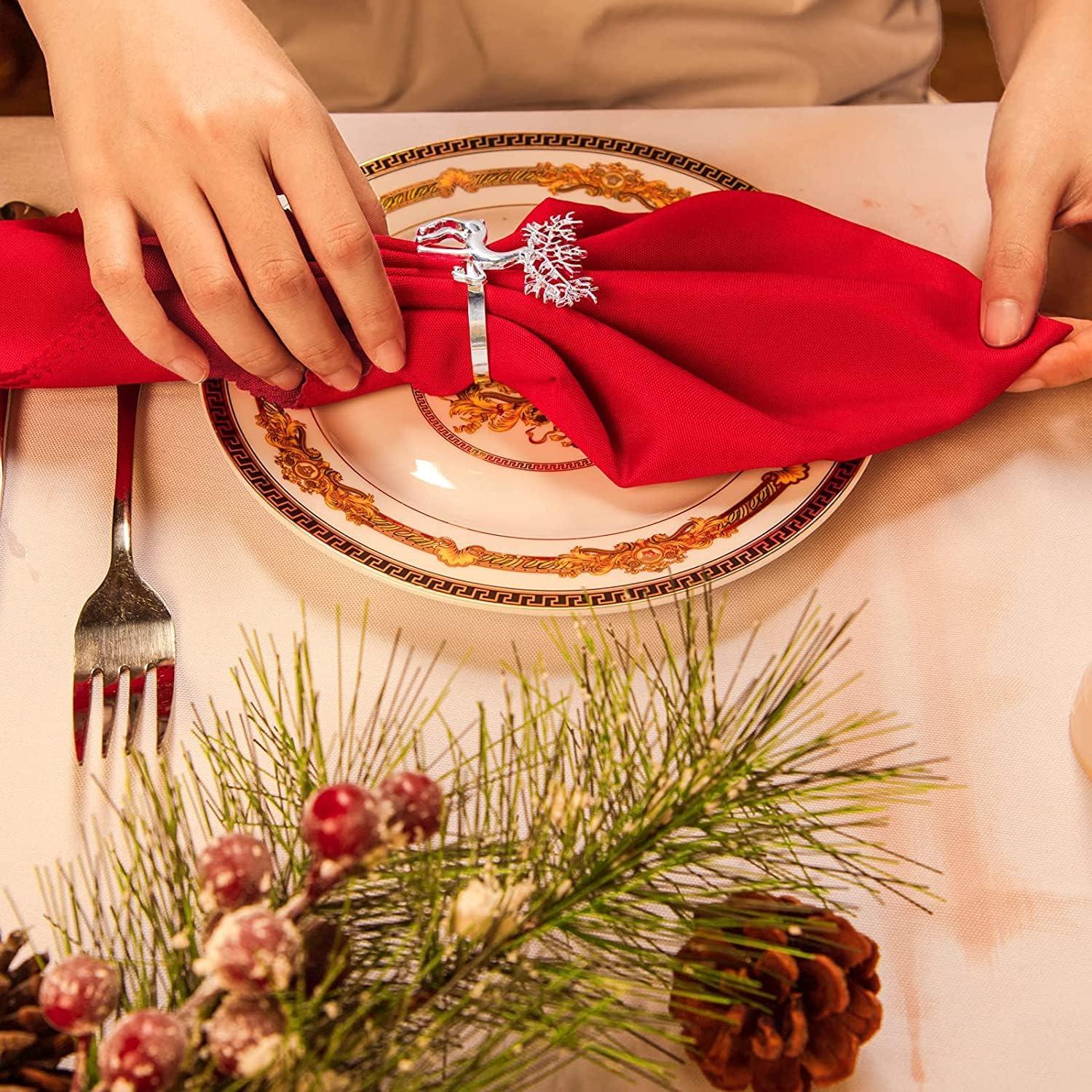 Weihnachten Rentier Serviettenringe 12 Stück 6CM Silber