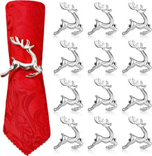 Rentier Serviettenringe Weihnachten 12er Set Silber Tischdeko