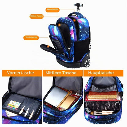 Trolley Rucksack für Schüler – Multifunktionaler Schulrucksack mit Rädern