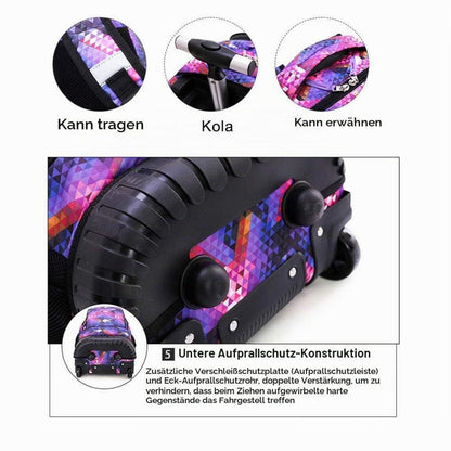 Trolley Rucksack für Schüler – Multifunktionaler Schulrucksack mit Rädern