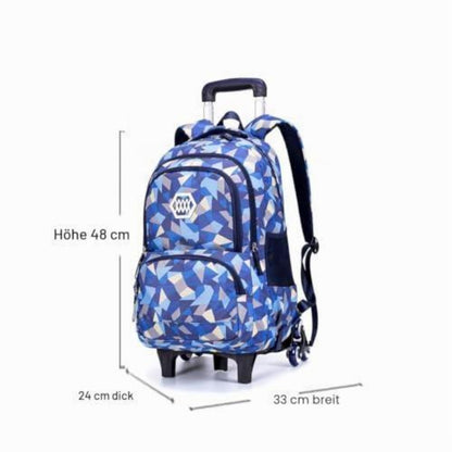 Rucksack mit Rollen für Kinder – Schultrolley Blau, Klasse 3-12