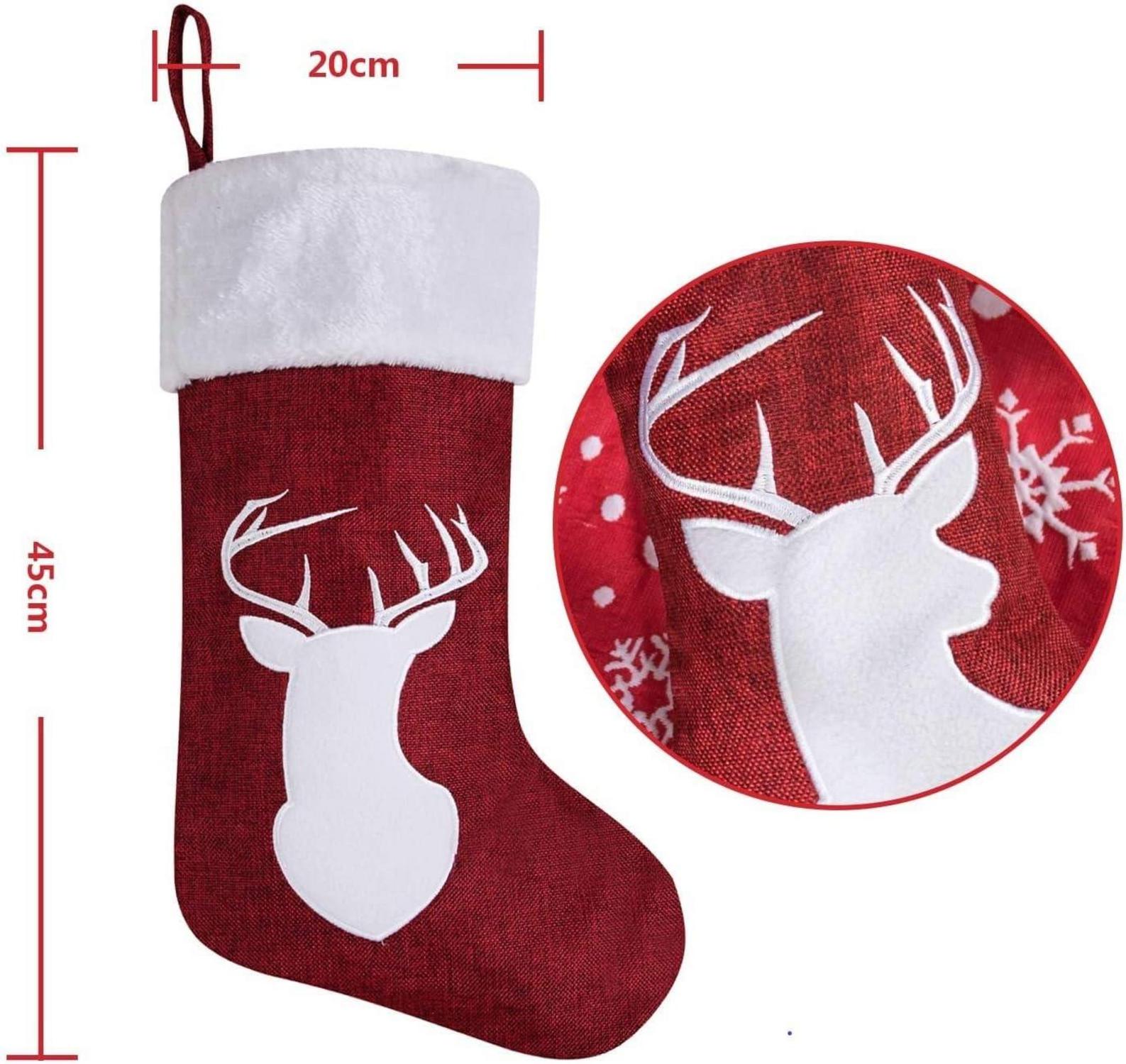 Große Weihnachtsstrümpfe Rentiermuster 45x20CM, 2 Stile