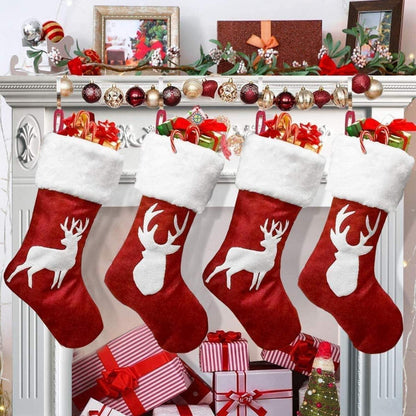 Weihnachtsstrumpf Rentiermuster 45x20CM Große Größe 2 Stile