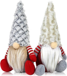 2Pcs Weihnachtszwerg Plüschpuppe handgemachte sitzende Gonk Figur