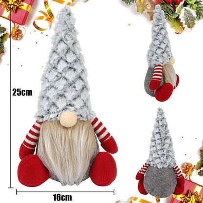 2Pcs Weihnachtszwerg Plüschpuppe handgemachte sitzende Gonk Figur