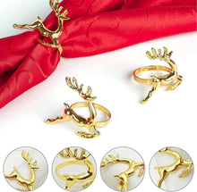 12 Stück Weihnachten Rentier Serviettenringe Gold Hirsch für