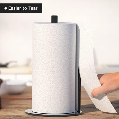 Schwarzer Küchenrollenhalter aus Edelstahl mit gewichteter