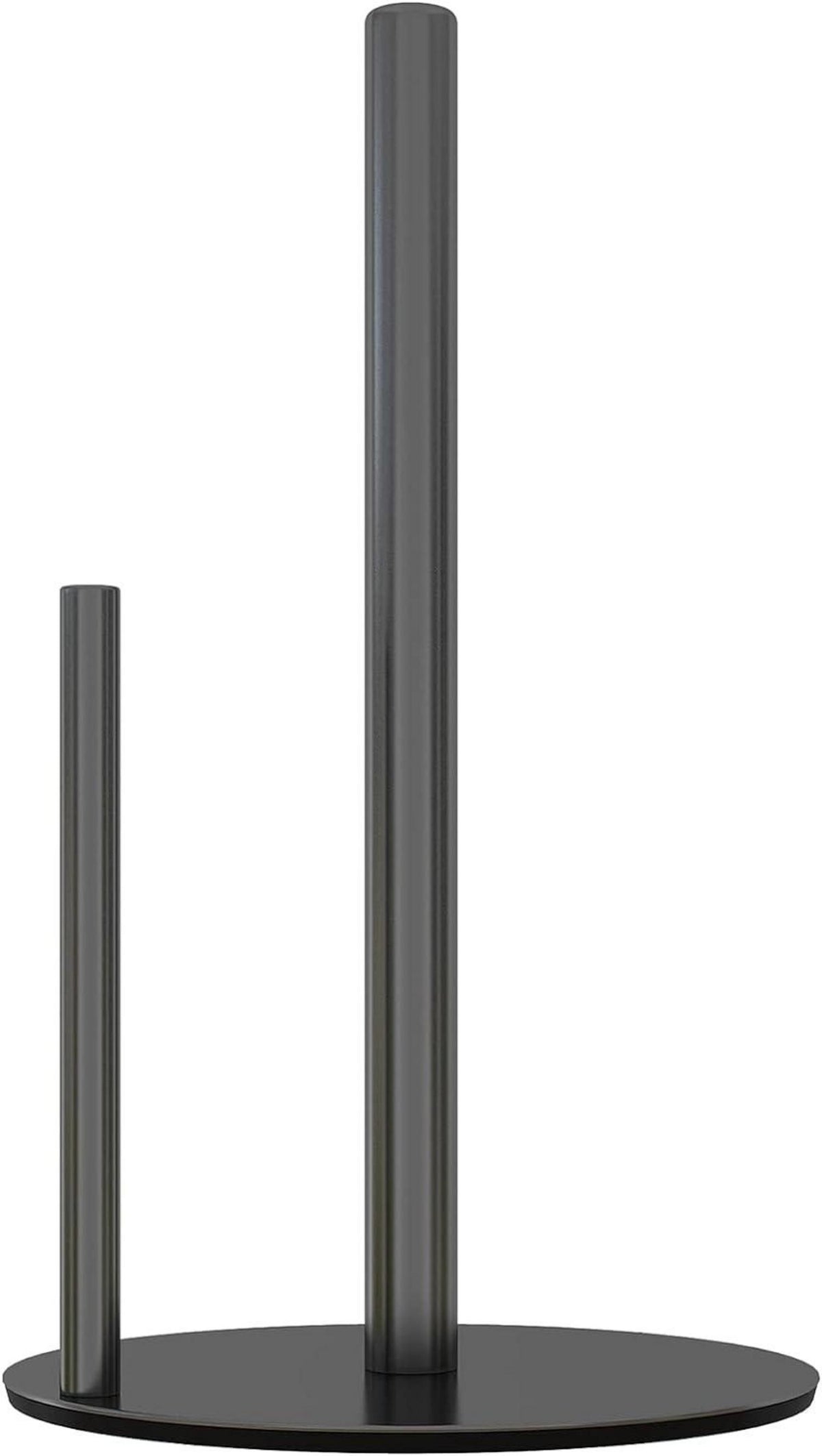 Schwarzer Küchenrollenhalter aus Edelstahl mit gewichteter Basis