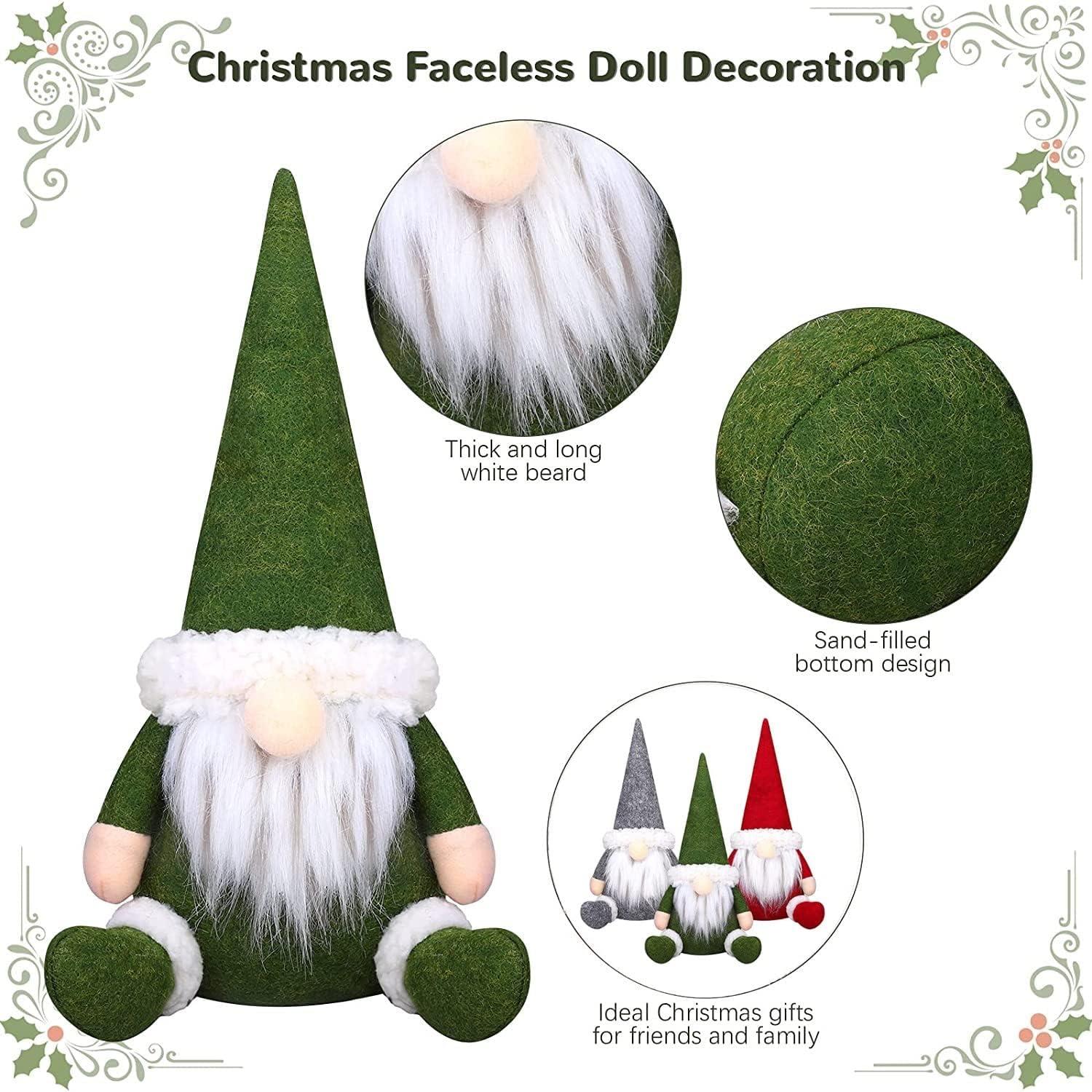 3er Set handgemachte Weihnachtszwerg Gonks für Festliche