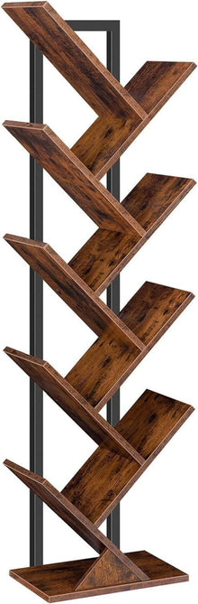Standregal Bücherregal Baumform Metallgestell Vintage 9 Ebenen