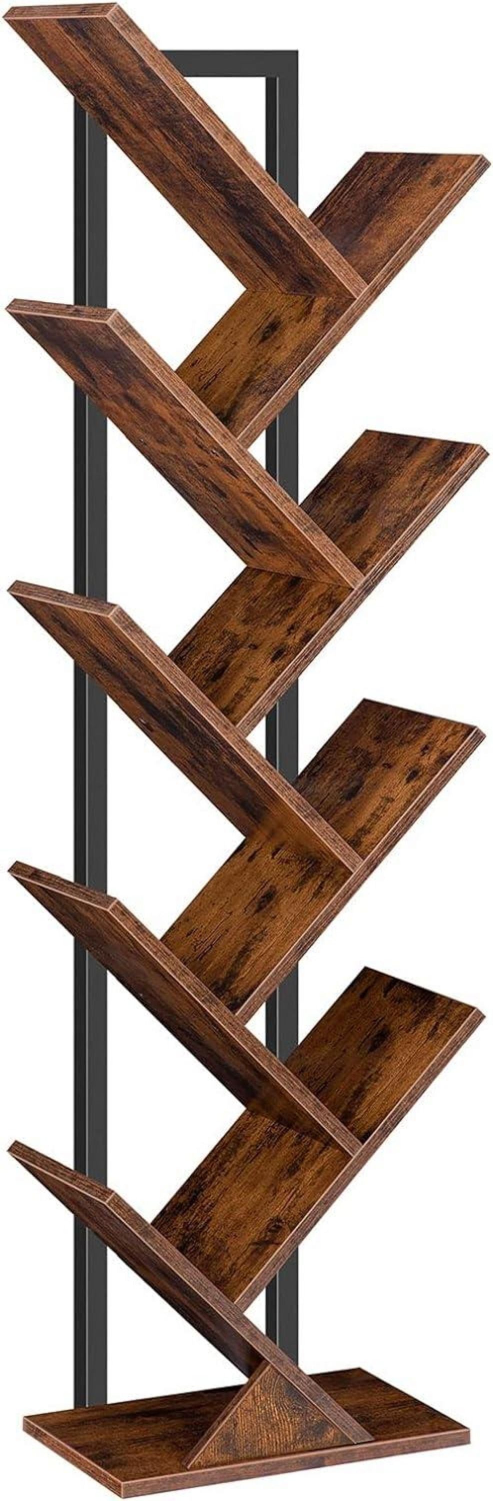 Standregal Bücherregal Baumform Metallgestell Vintage 9 Ebenen