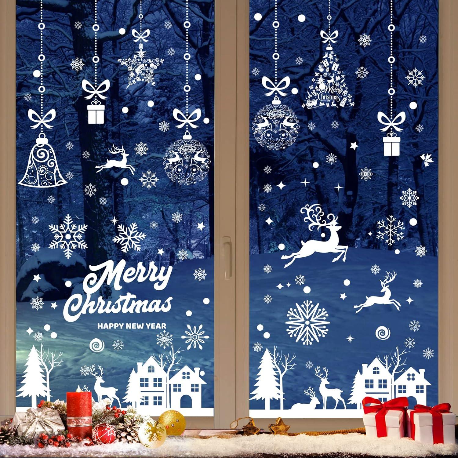 Fensterbilder Weihnachten Selbstklebend 192 Schneeflocken PVC