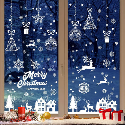 Fensterbilder Weihnachten Selbstklebend 192 Schneeflocken PVC