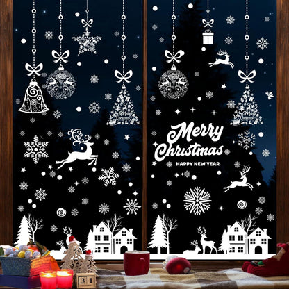 Fensterbilder Weihnachten Selbstklebend PVC Schneeflocken