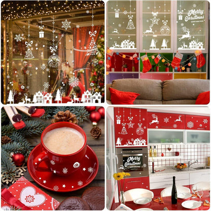 Fensterbilder Weihnachten Selbstklebend 192 Schneeflocken PVC