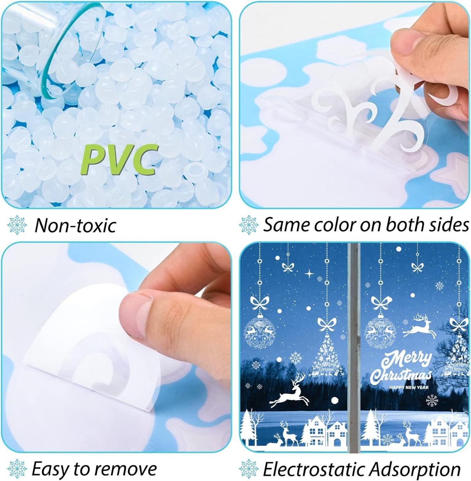 Fensterbilder Weihnachten Selbstklebend PVC Schneeflocken 192