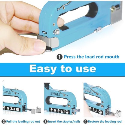 3-in-1 Handtacker Set mit 3000 Klammern & Klammerentferner