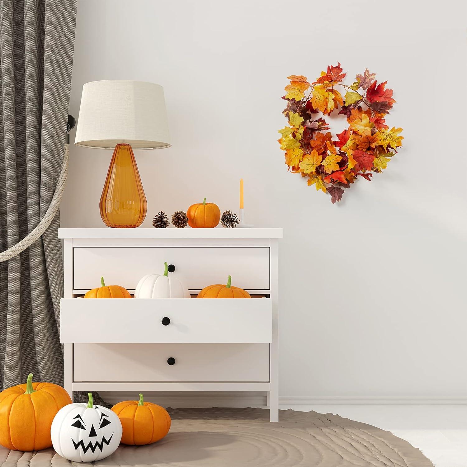 Künstliche Ahornblatt Girlande 2er Set 176cm Herbstdeko